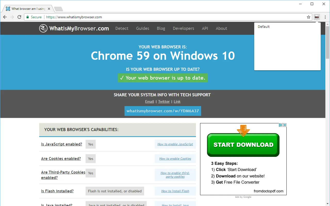 User-Agent Switcher for Chrome screenshot 1